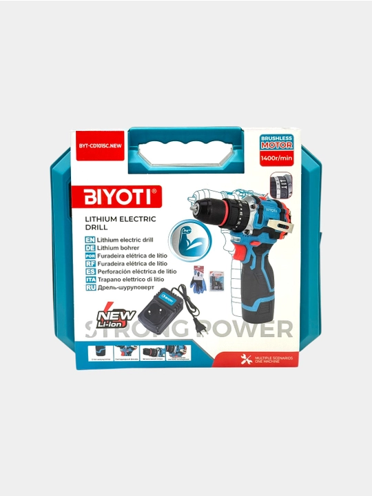 Аккумуляторный бесщёточный шуруповёрт BIYOTI BYT-CD1015C NEW, 16.8V, 45 Нм, 1400 об/мин