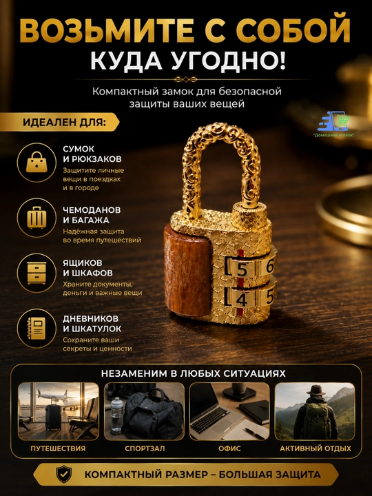 Mini kodli qulf, chamadon, sumka va zargarlik qutilari uchun kombinatsiyali qulf