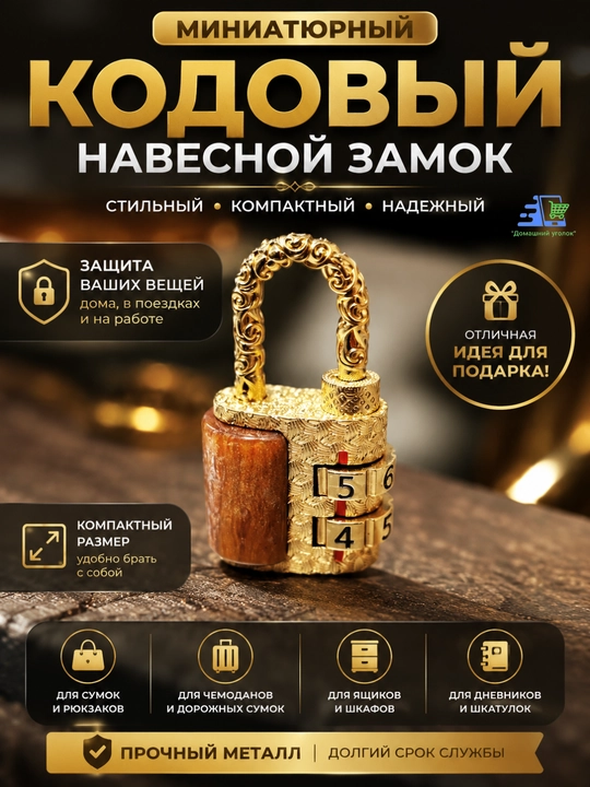 Mini kodli qulf, chamadon, sumka va zargarlik qutilari uchun kombinatsiyali qulf - 