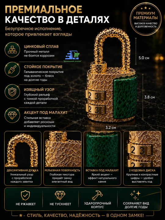 Mini kodli qulf, chamadon, sumka va zargarlik qutilari uchun kombinatsiyali qulf