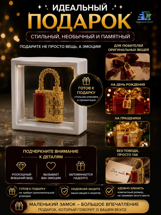 Mini kodli qulf, chamadon, sumka va zargarlik qutilari uchun kombinatsiyali qulf