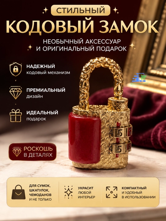 Mini kodli qulf, chamadon, sumka va zargarlik qutilari uchun kombinatsiyali qulf - 