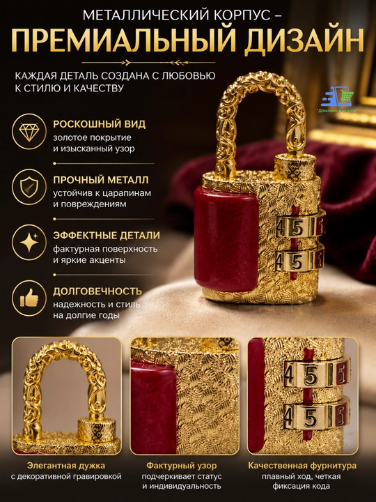 Mini kodli qulf, chamadon, sumka va zargarlik qutilari uchun kombinatsiyali qulf
