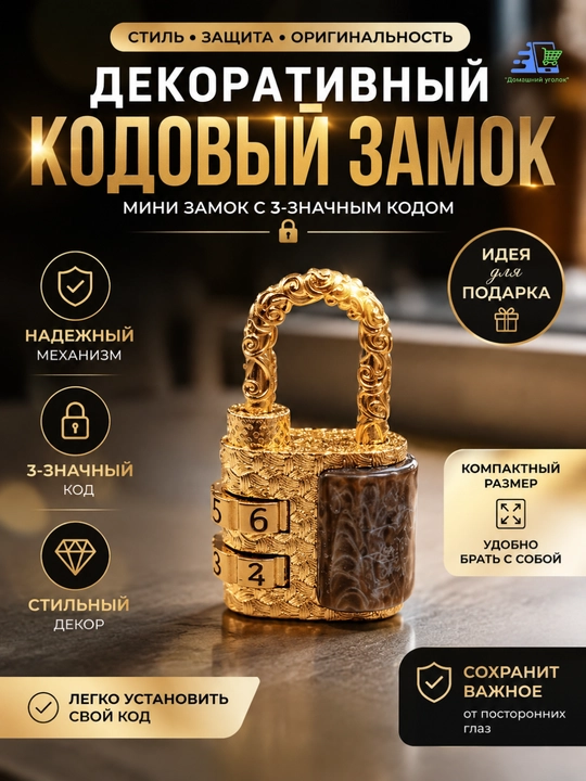 Mini kodli qulf, chamadon, sumka va zargarlik qutilari uchun kombinatsiyali qulf