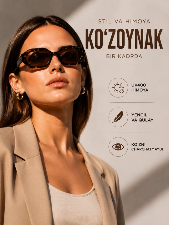 Ayollar uchun ochki, zamonaviy aksessuar, quyoshdan himoyalovchi, yengil ochki