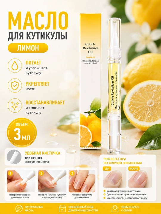 Масло для кутикулы, в карандаше, с кисточкой, для ухода и восстановления ногтей и кутикул