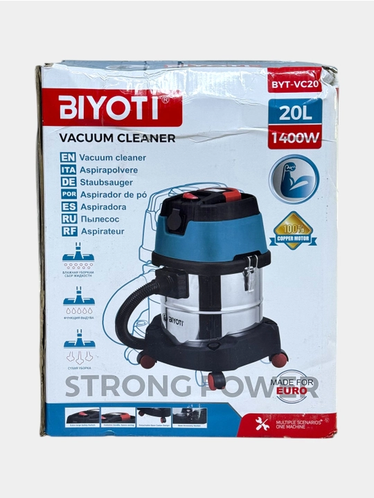 Sanoat va qurilish changyutgichi BIYOTI BYT-VC20, 1400 Vt, 20 l zanglamas bak, 19 kPa