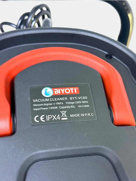 Sanoat va qurilish changyutgichi BIYOTI BYT-VC60, 1400 Vt, 60 l zanglamas bak, 19 kPa