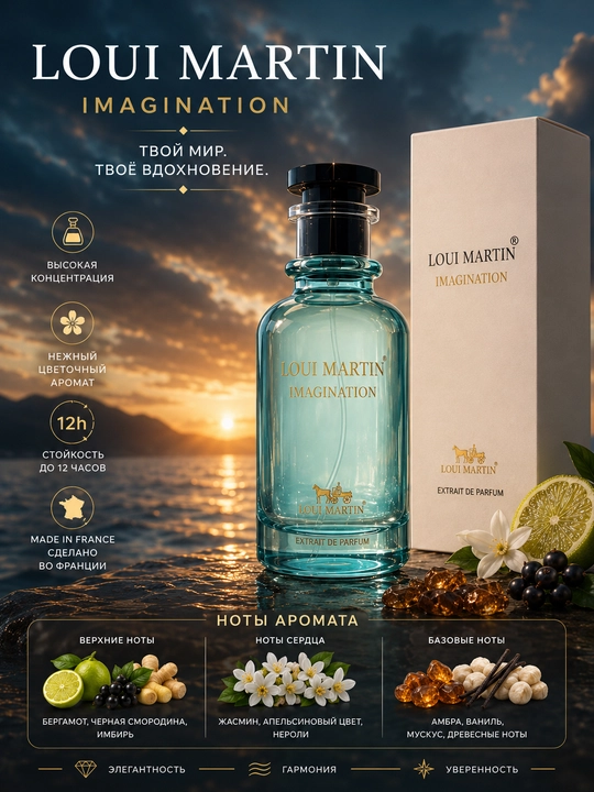 LOUI MARTIN, IMAGINATION, elegant va unikal unisex atir, 100 ml (OAE)