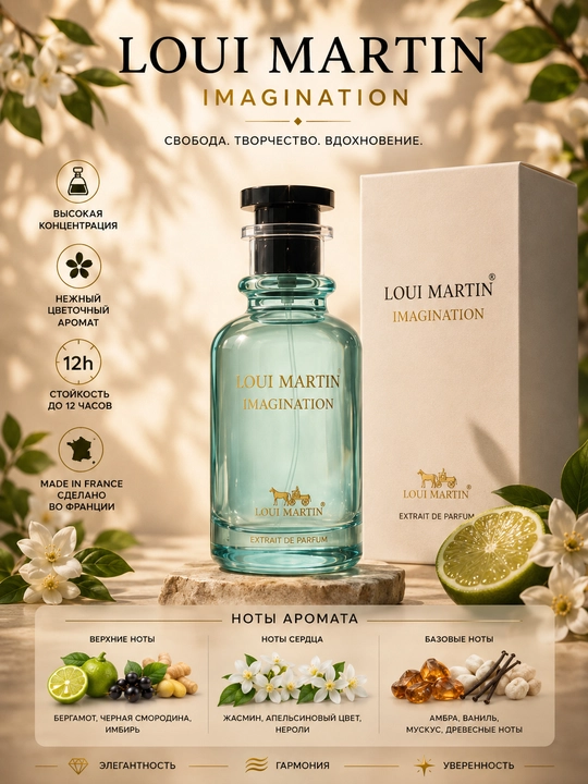 LOUI MARTIN, IMAGINATION, elegant va unikal unisex atir, 100 ml (OAE)
