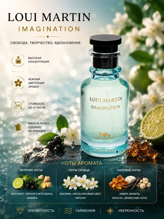 LOUI MARTIN, IMAGINATION, elegant va unikal unisex atir, 100 ml (OAE) - 