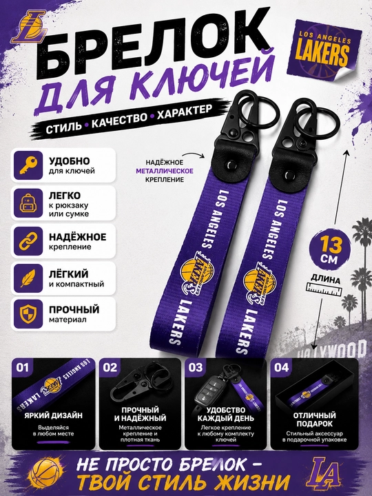 Брелок для ключей тканевый с металлическим карабином автомобильный стиль - 