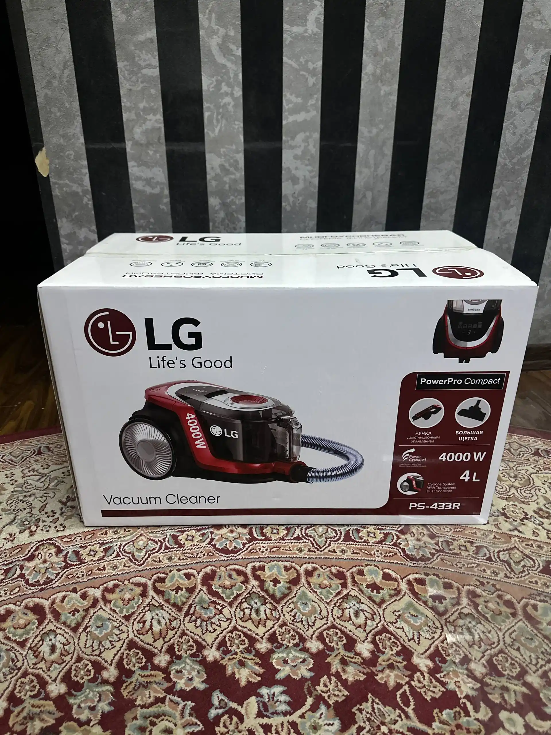 Пылесос LG PowerPro PSR-433, 4000w, 4 л, с телескопической трубкой, с HEPA фильтром