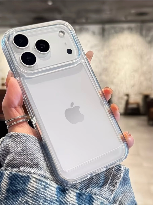 IPhone17Pro Max uchun shaffof silikon chexol/Kamera himoyasi bilan, zarbga chidamli g'ilof