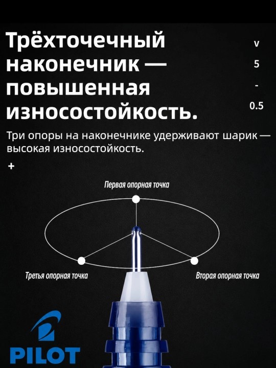 Роллерная ручка PILOT V5 Hi-Tecpoint 0,5 мм с жидкими чернилами