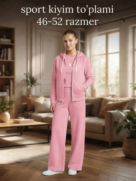 Женский спортивный костюм с худи, женская тройка, штаны с худи и футболкой, теплое худи - 