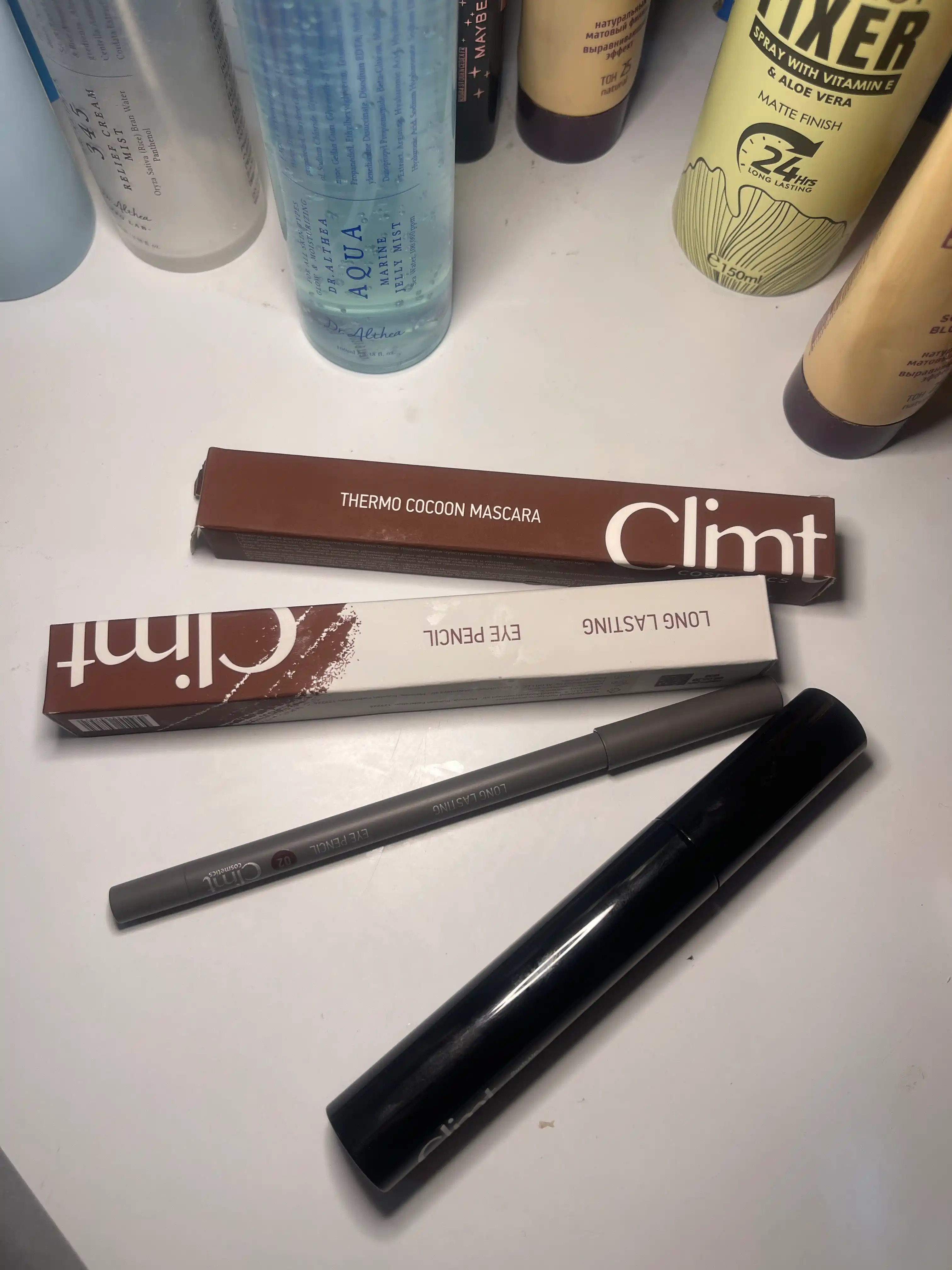 Карандаш для глаз Climtcosmetics, гелевый водостойкий, 2 цвета коричневый и черный