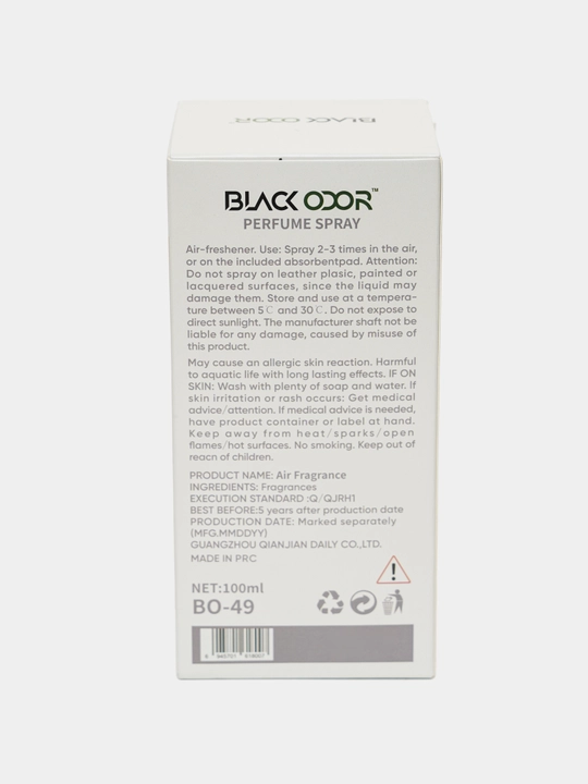 Mashina, uy, ofis uchun "BLACK ODOR" xushbo‘ylantiruvchisi va xushbo‘ylantiruvchisi