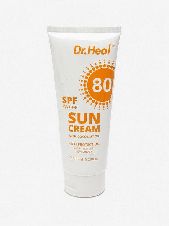 Солнцезащитный крем Dr. Heal SPF80+ для лица и тела, 150 мл, с кокосовым маслом