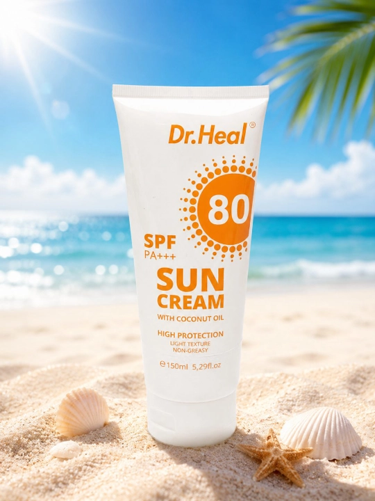 Солнцезащитный крем Dr. Heal SPF80+ для лица и тела, 150 мл, с кокосовым маслом