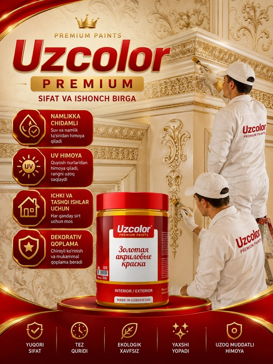 Uzcolor tilla akril bo'yoq
