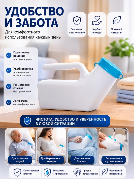 Tibbiy plastik, yotoq bemorlar uchun tuvak - 