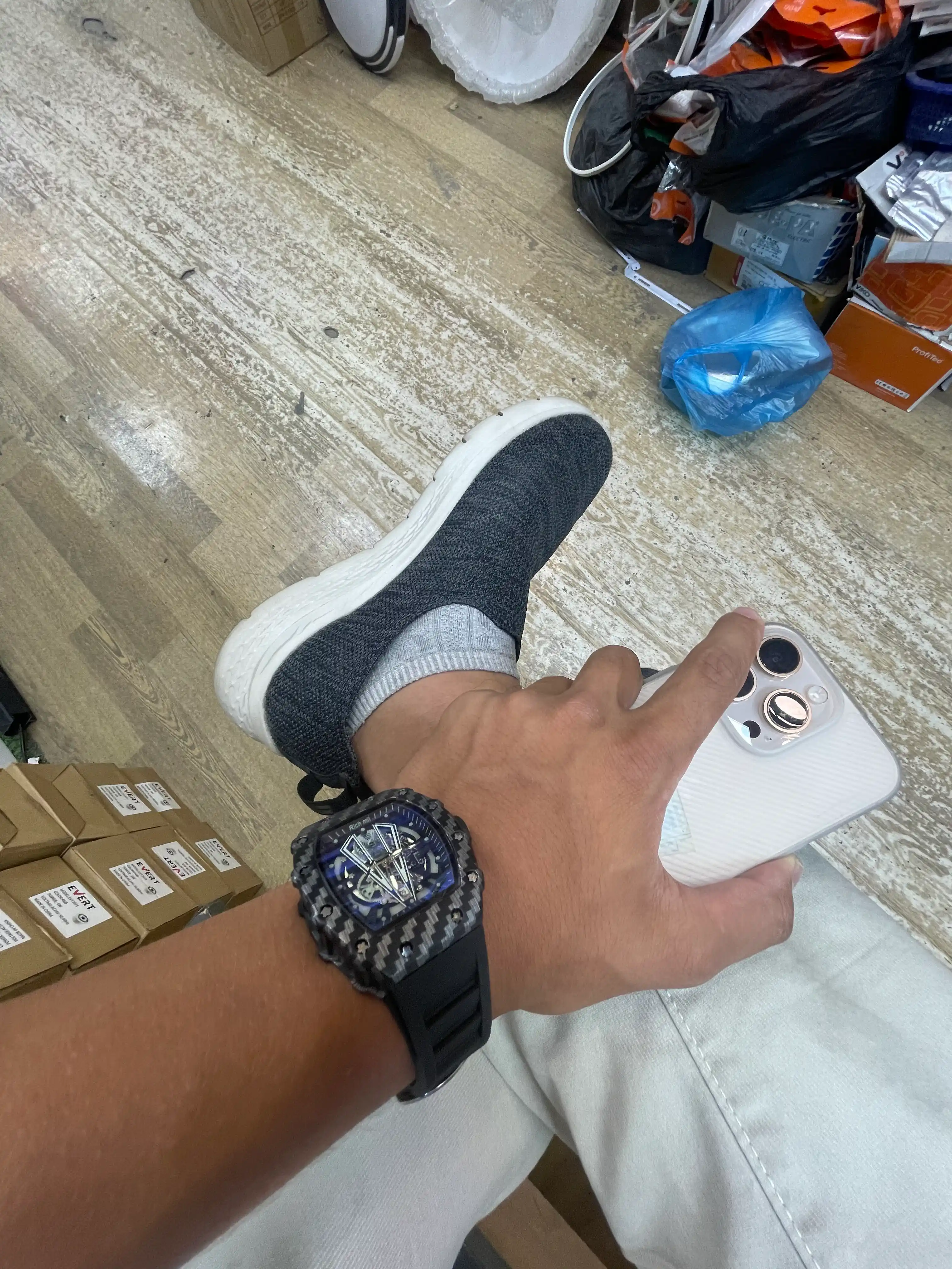 Erkaklar qo‘l soati Richard Mille, sport uslubidagi skelet quartz soat