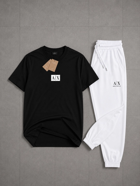 Erkaklar uchun futbolka va shim to‘plami, 100% paxta, yengil, Armani Exchange - 