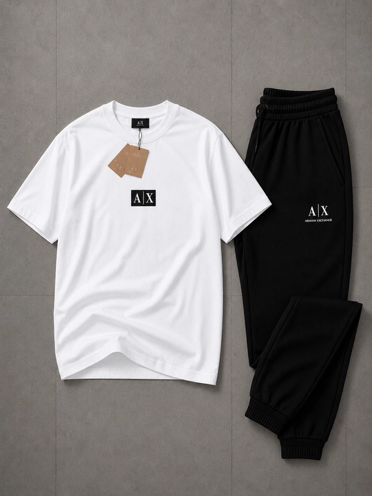 Erkaklar uchun futbolka va shim to‘plami, 100% paxta, yengil, Armani Exchange - 