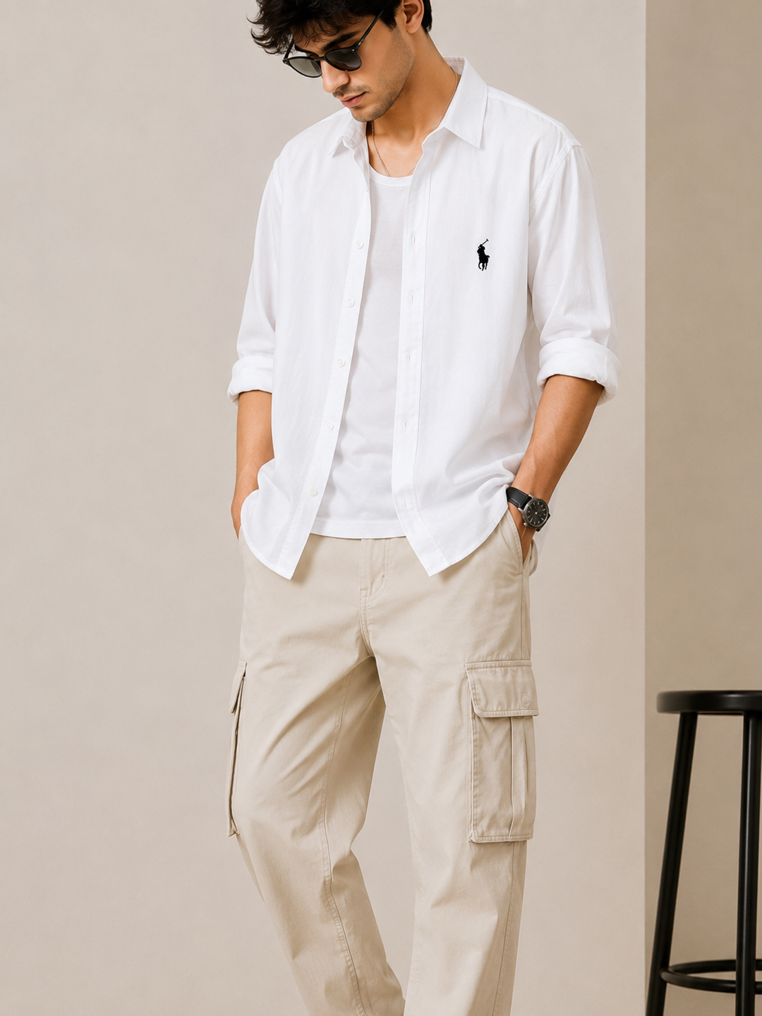 Мужская рубашка Polo Casual — свободный крой, легкая дышащая ткань
