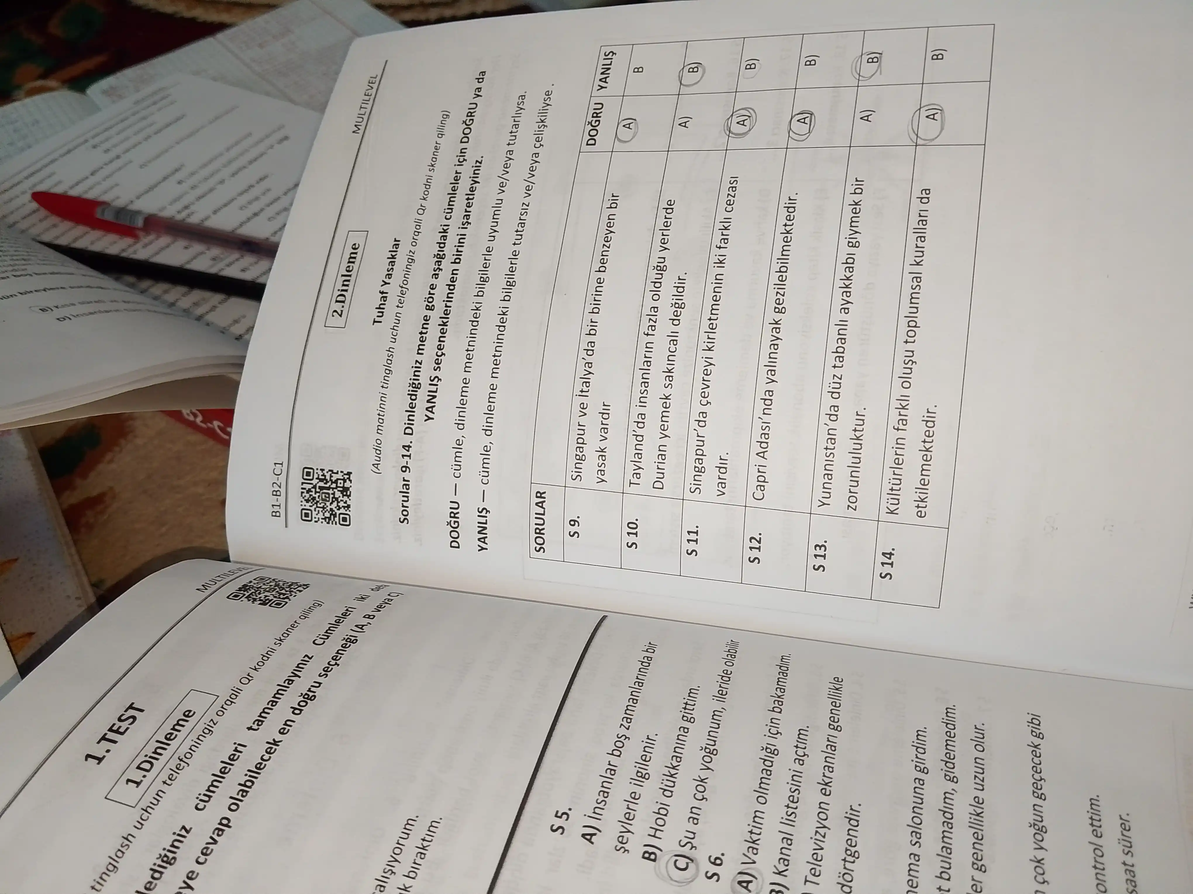 CEFR B1, B2, C1 uchun turk tilidagi Sinav Multilevel, Dinleme, Okuma, Yazma, Konusma kitob