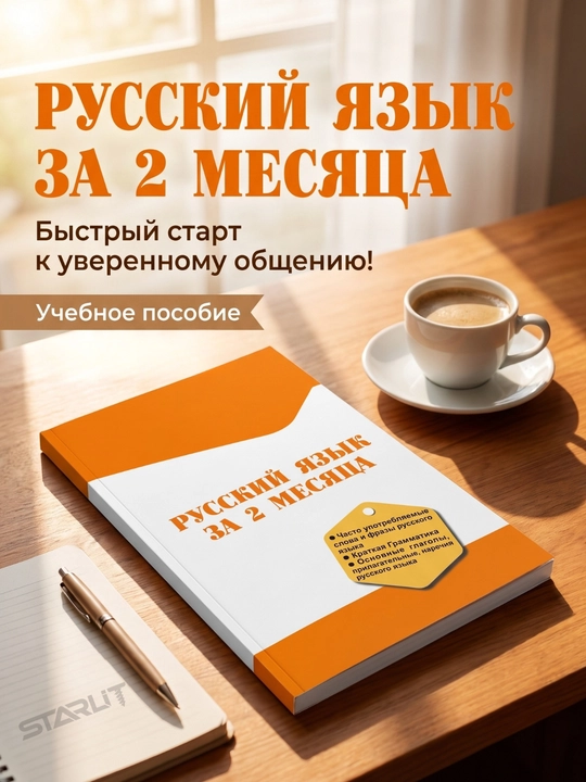 Русский язык за 2 месяца–грамматика и словарь, самоучитель для начинающих, по русскому языку - 