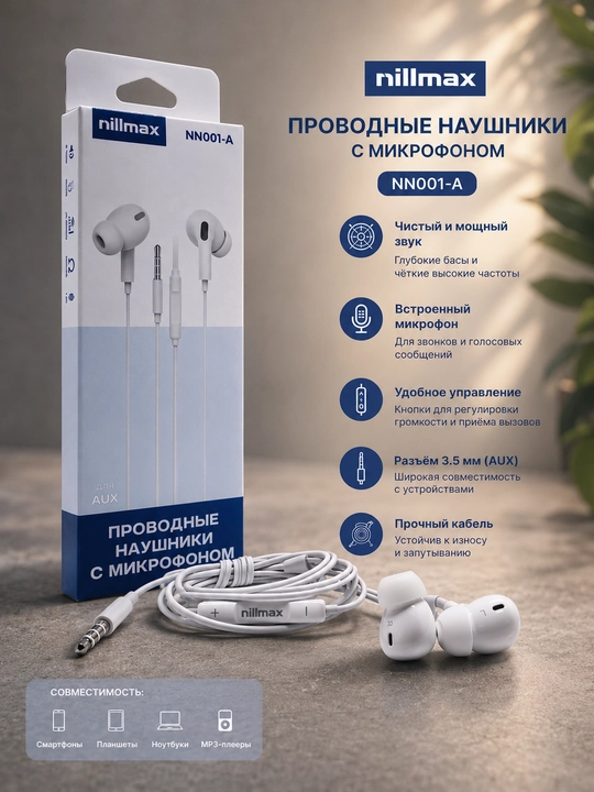 Проводные наушники NILLMAX NN001-A - 