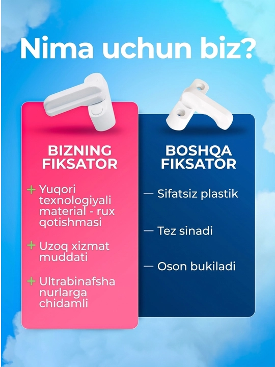 Balkon eshigi uchun qulflovchi fiksator, oson oʻrnatiladi, ruxlangan metall