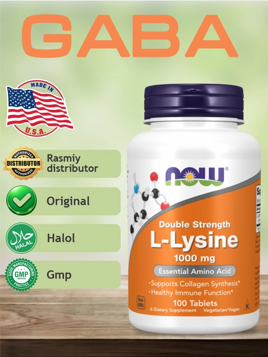 NOW Supplements, ГАБА, гамма-аминомасляная кислота, 500 мг + B-6 Витамин, Халяль - 