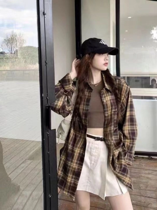 Ayollar ko‘ylagi, oversize kletka ko'ylaklar 4 xil ranglarda S-XXL
