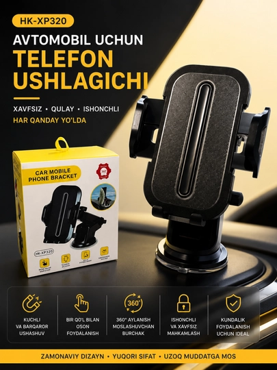360° buriluvchi universal avtomobil telefon ushlagichi - 