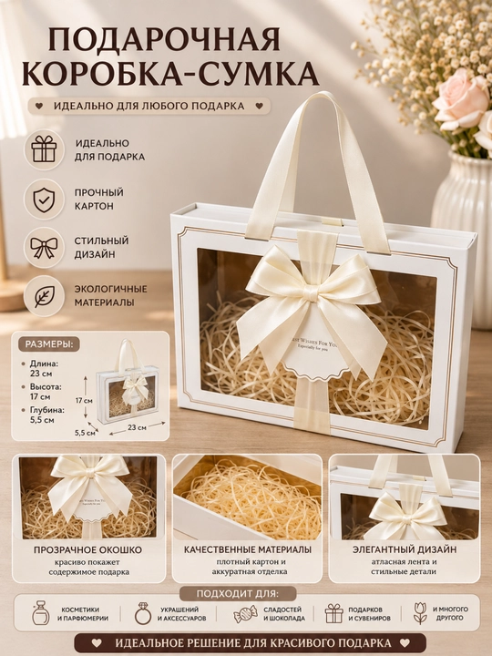 Sovg‘a qutisi oynali bantikli rozvi, malochniviy, jigarrang, ranglarda chiroyli gift box