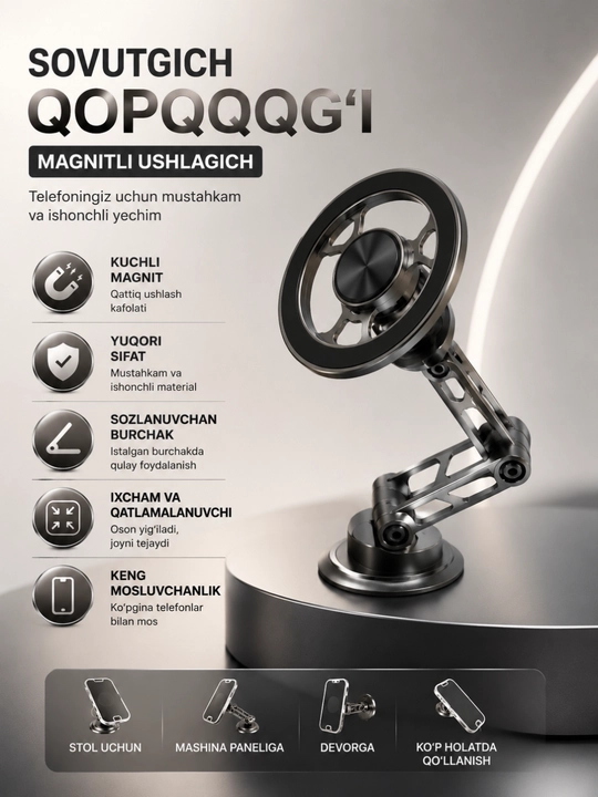 Magnitli telefon tutqichi 360° burilish - 