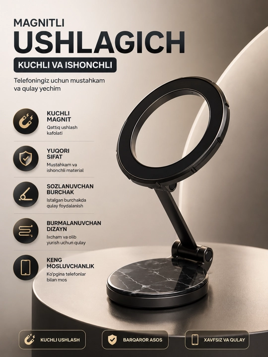 Magnitli telefon tutqichi 360° burilish - 