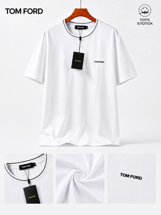 Белая футболка Tom Ford с минималистичным логотипом - 