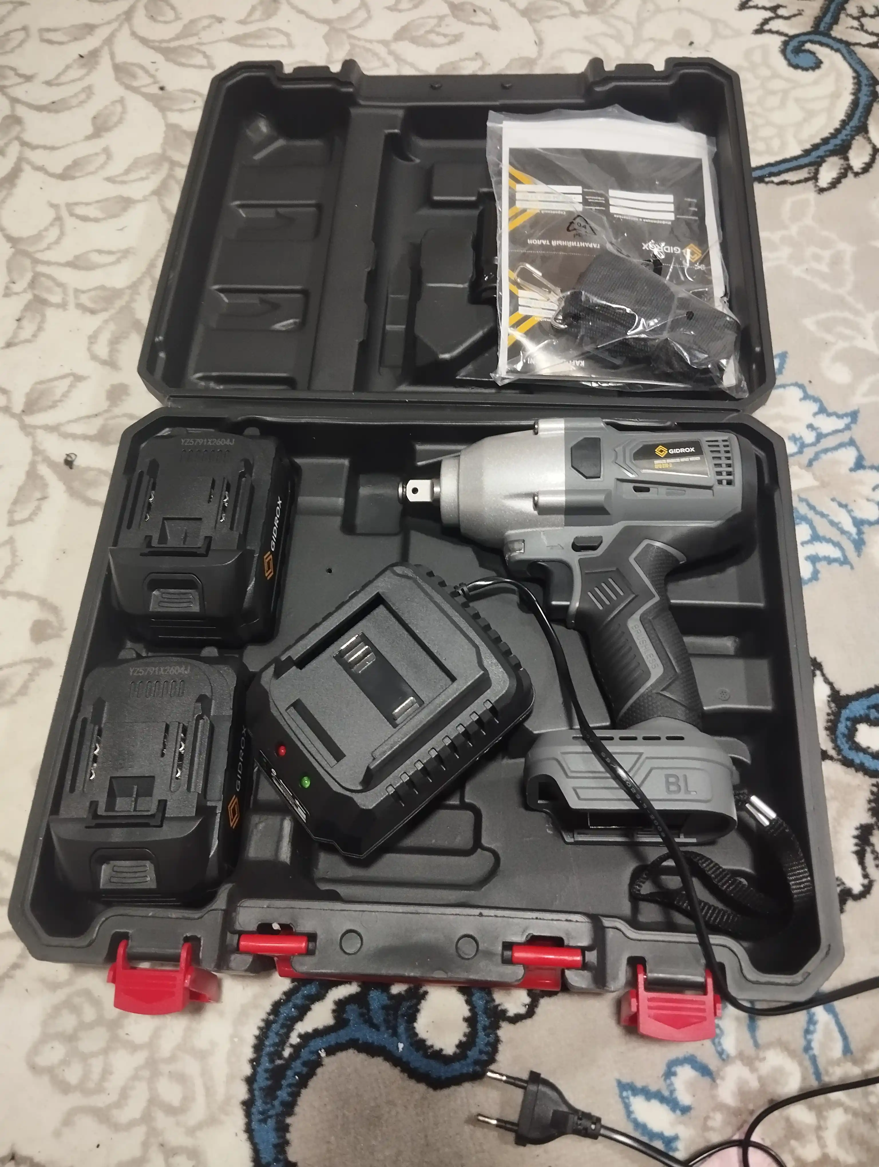 Гайковерт ударный, профессиональный гайковёрт GIDROX GPD-21V-D 600 N.M