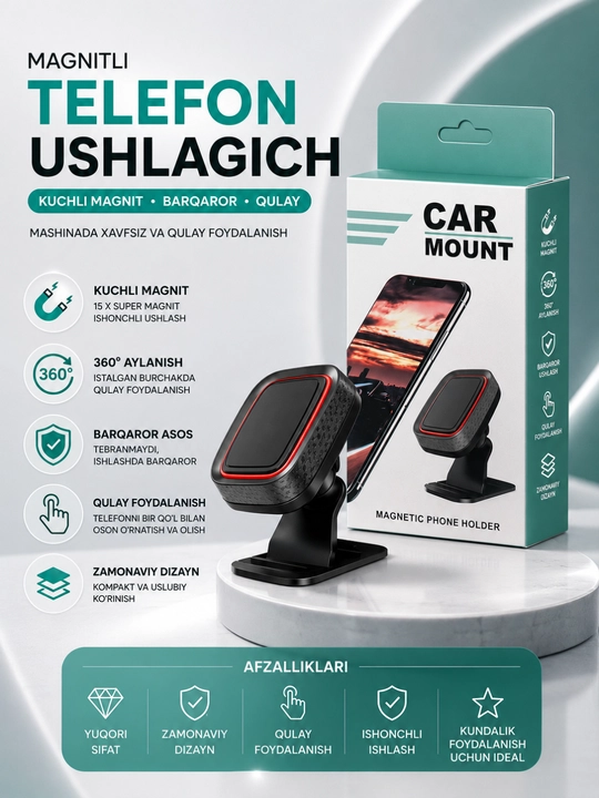Telefon uchun magnitli tutqich 360° - 