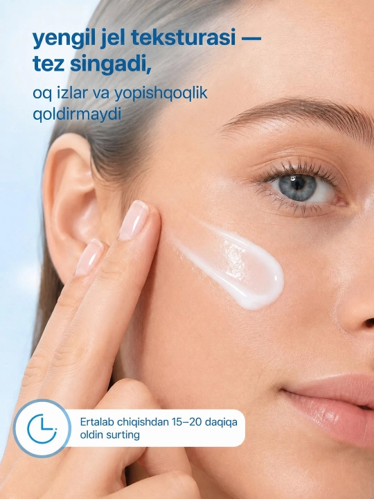Yuz uchun quyoshdan himoya qiluvchi krem-zaroSKIN1004 Madagascar Centella namlovchi, 50 ml