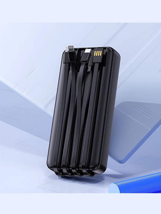Power Bank 20000mA 66W tezkor quvvat bilan tashqi akkumulyatori +4 kabel bilan