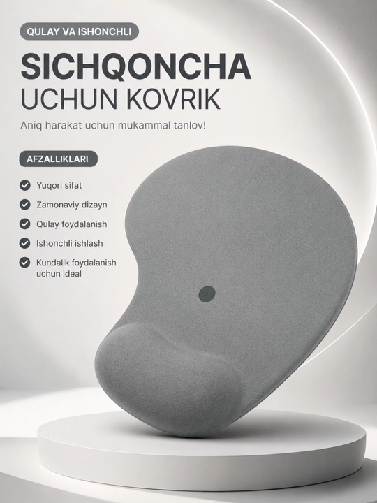 Ergonomik Sichqoncha Pad | Gel Bilak Tayanchi bilan | Qulay va Sirpanmaydigan Mouse Pad - 