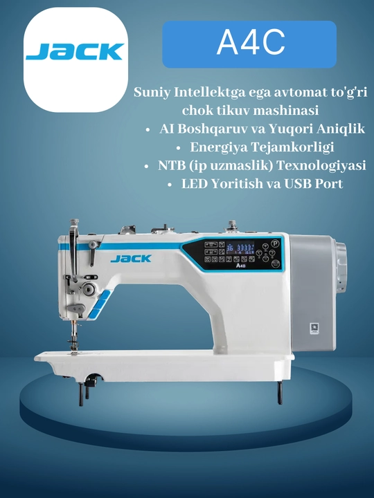 Jack - A4C, suniy intelektga ega sanoat tikuv moshinkasi - 