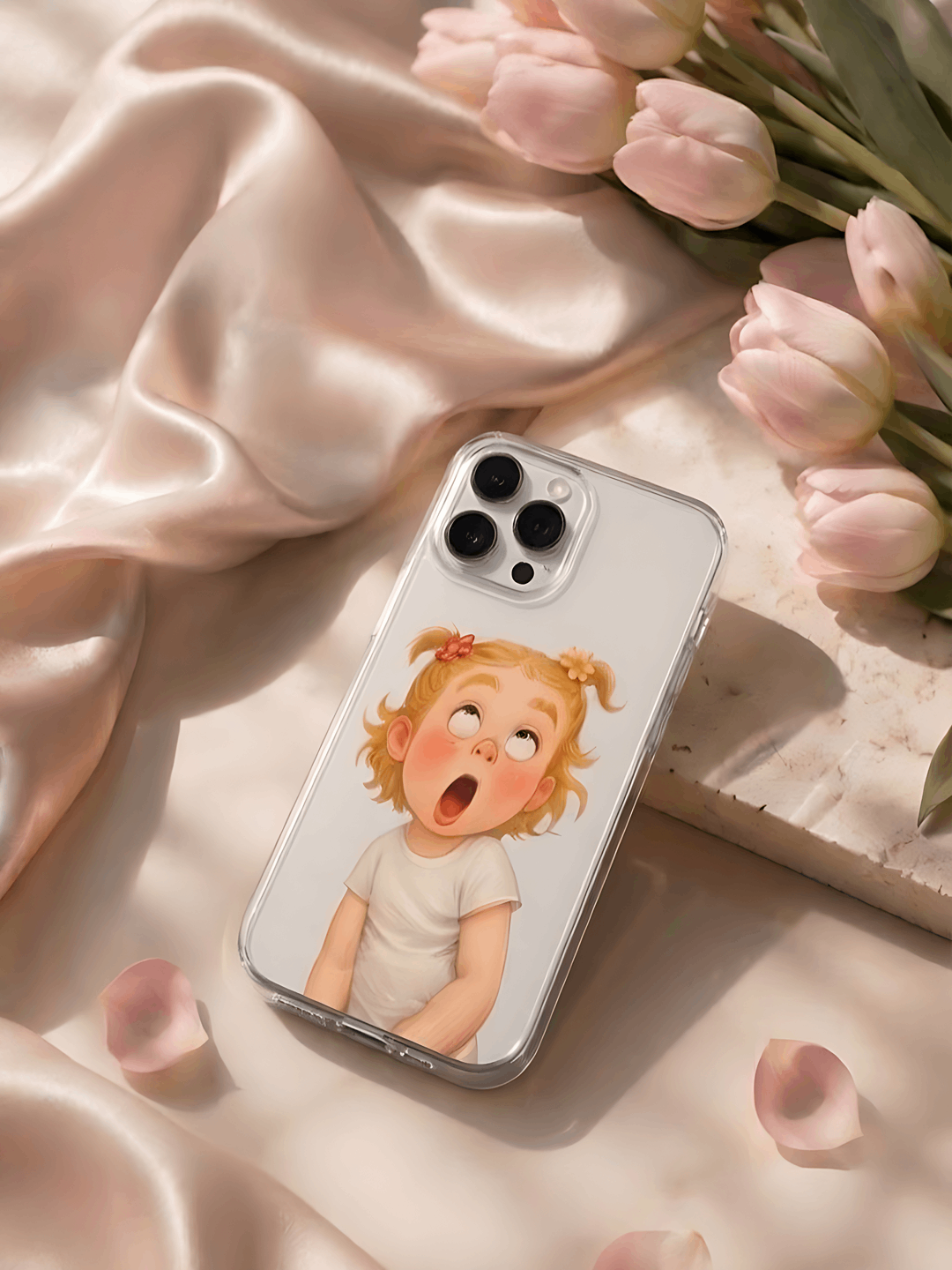 IPhone uchun kreativ dizaynli silikon g'ilof, "Funny Baby" bosma bilan