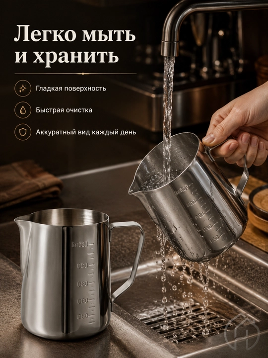 Питчер для молока, для латте-арта и капучино, 350 мл, 550 мл, 1000 мл, db-3-37