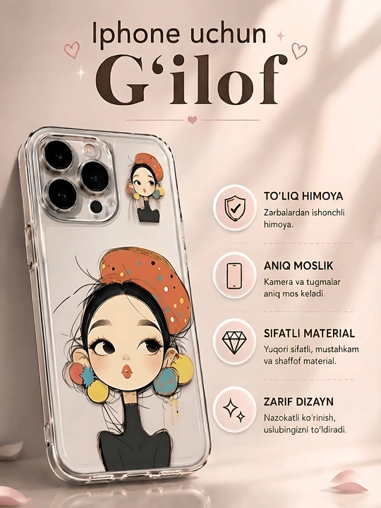 IPhone uchun kreativ dizaynli silikon g'ilof, "Funny Baby" bosma bilan - 